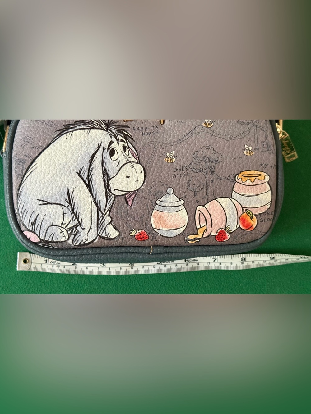 Disney WondaPop Gray Eeyore Double Zipper Crossbody/Shoulder Bag - Picture 9 of 12